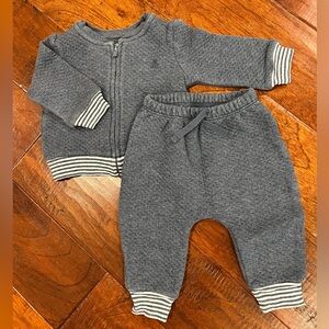 Blue-Gray Baby Quilted Cotton Set